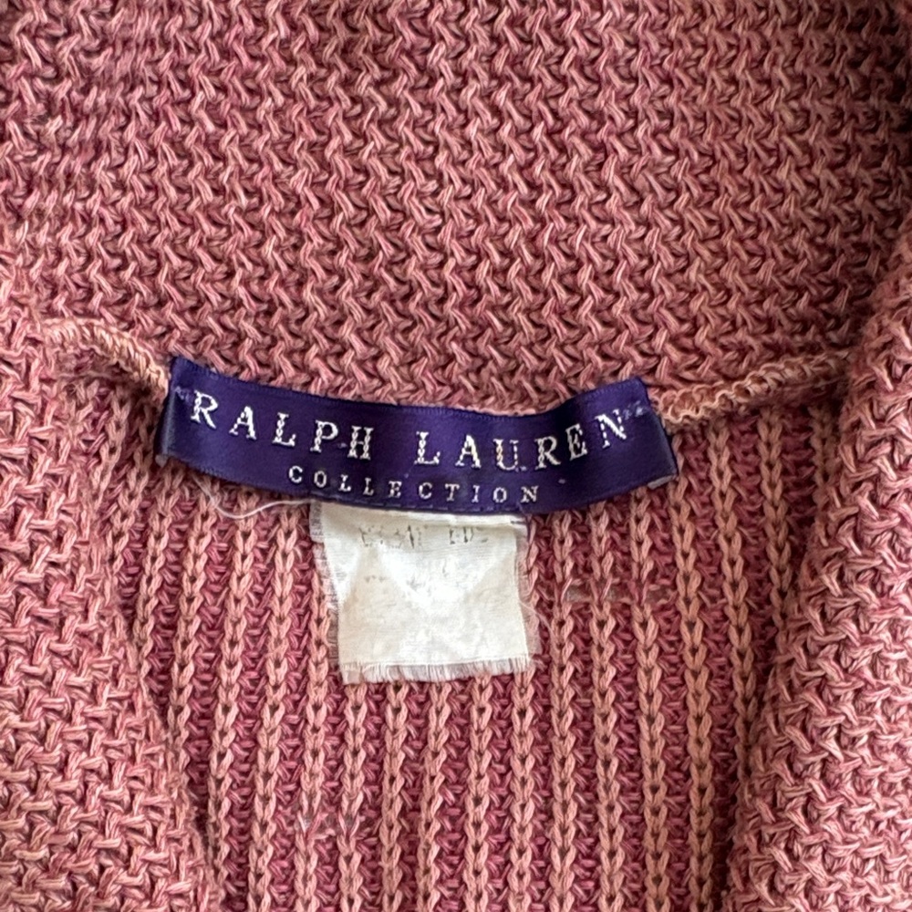Ralph Lauren Dusty Rose Shawl-Collar Toggle Cardigan - Picture 3 of 8